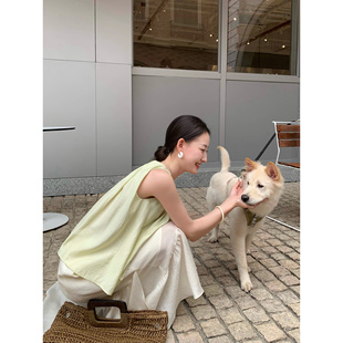 衬衫 甄选莱赛尔混纺宽松吊带背心女优雅气质无袖 上衣 Lin Maven