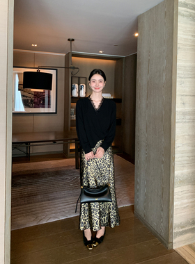 Maven Lin【现货7折】鎏金复古|豹纹碎花半身裙女高腰包臀鱼尾裙