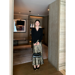 鎏金复古 现货7折 豹纹碎花半身裙女高腰包臀鱼尾裙 Lin Maven