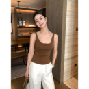 吊带上衣女外穿显瘦针织内搭 Maven Lin 镇店背心 精致方领修身