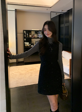 Maven Lin 黑色法式轻奢小香风背心裙女2025高端气质高级感连衣裙