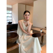 Maven 连衣裙女度假飘带长裙 两面穿莱赛尔气质无袖 Lin 优雅体感