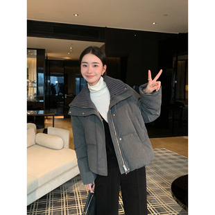 90白鸭绒含羊毛编织羽绒服女通勤保暖面包服 轻盈暖意 Maven Lin