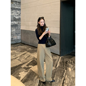 女通勤休闲直筒长裤 Maven 职场风度 高腰阔腿裤 Lin 现货7.5折