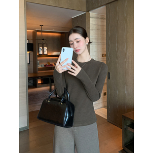 Lin 女修身 柔软刚需 针织衫 显瘦内搭打底上衣 气质圆领长袖 Maven