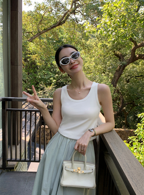 Maven Lin 吊带背心女夏季新品u领纯色基础款内搭外穿无袖上衣