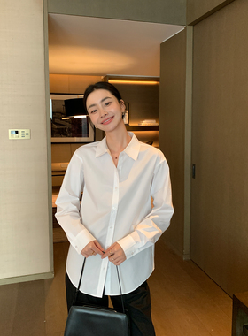 Maven Lin实穿主义|高级感气质白色衬衫女长袖高密棉衬衣叠穿上衣