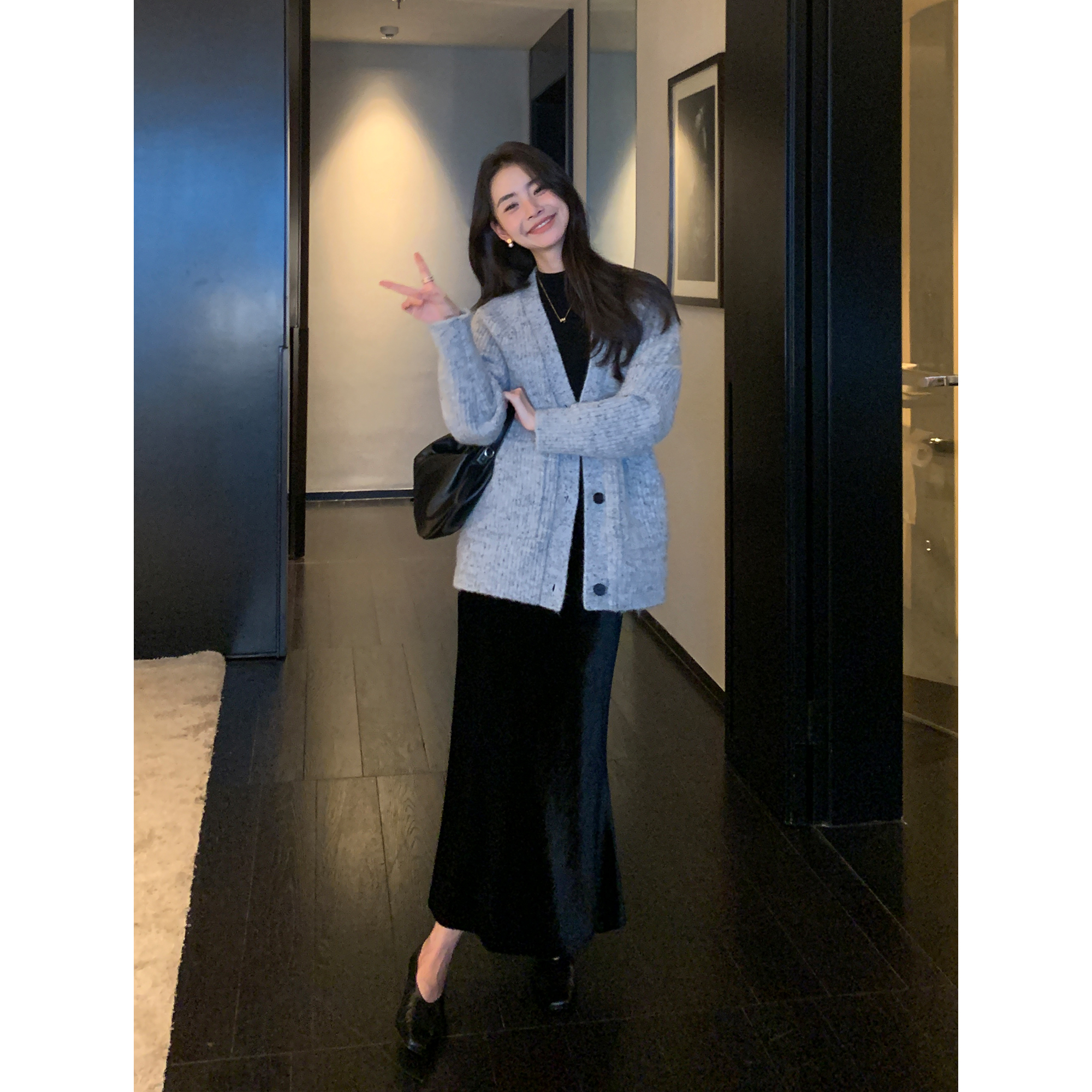 气质丝绒半身裙女显瘦鱼尾裙