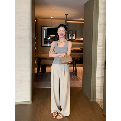 休闲西装垂感宽松阔腿裤