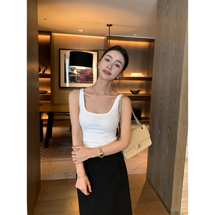精致方领修身 镇店背心 吊带上衣女外穿显瘦针织内搭 Lin Maven
