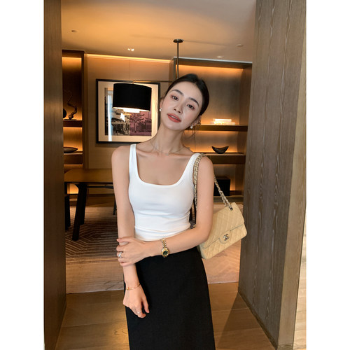 Maven Lin 镇店背心|精致方领修身吊带上衣女外穿显瘦针织内搭