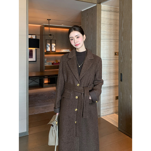 Lin 羊毛呢子外套女长款 现货8折 通勤 收腰毛呢大衣 经典 Maven
