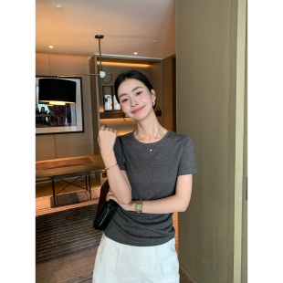t恤女夏季 Maven 莱赛尔轻盈短袖 Lin 微宽松圆领上衣 口碑T王升级