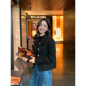 Lin 现货7.5折 复古翻领气质短款 Maven 外套 小香风包臀半身裙