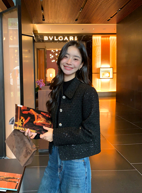 Maven Lin【现货7.5折】复古翻领气质短款外套+小香风包臀半身裙