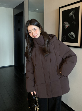 Maven Lin【现货7.5折】高充绒90白鸭绒羽绒服女连帽短款高领外套