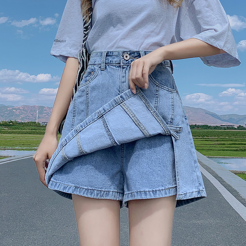高腰牛仔短裙女裙裤夏季薄款2025新款显瘦a字短裤裙包臀半身裙子