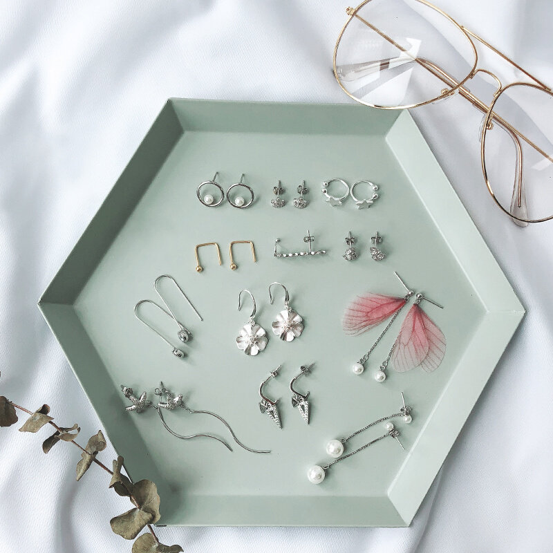 热销银致耳饰品合辑  S925银耳钉女气质2019个性简约百搭长款耳坠