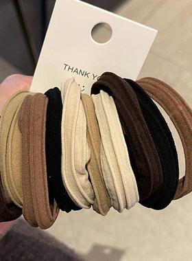 100条装奶茶色混装无缝弹力发圈皮筋气质高弹力耐用无接缝头绳