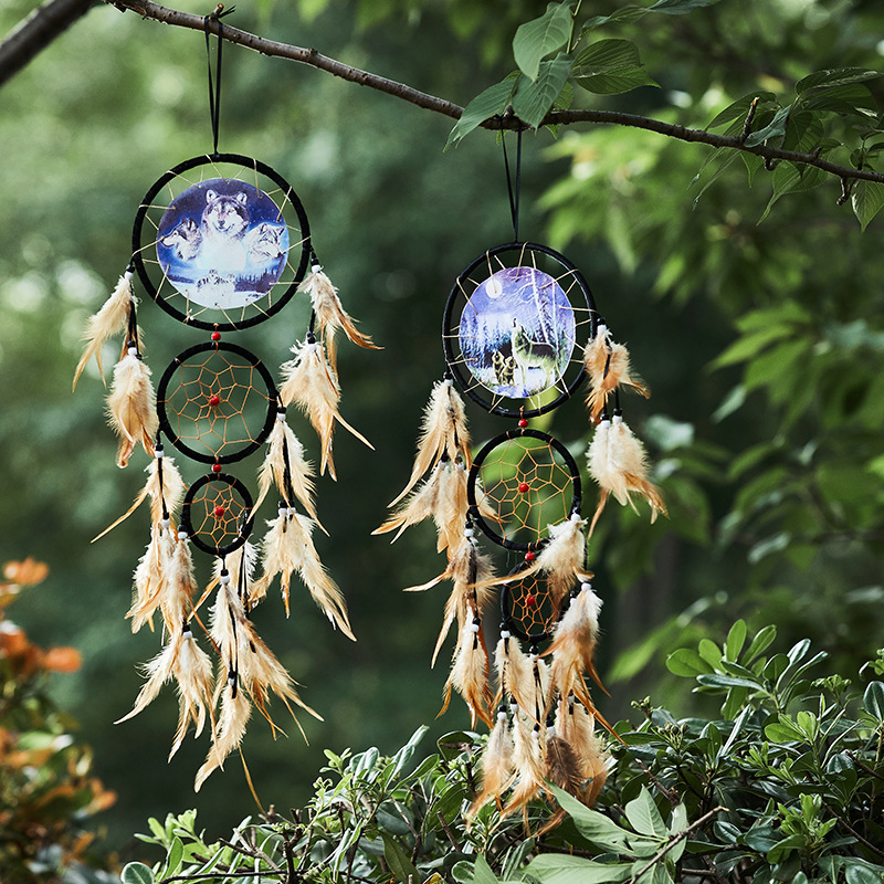 JT印第安风格油画车载挂件手工编织墙挂家居装饰品工厂直销民族风