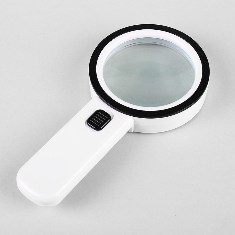 大号双层光学玻璃镜LED灯UV验钞阅读看书30倍放大镜古玩鉴赏珠宝