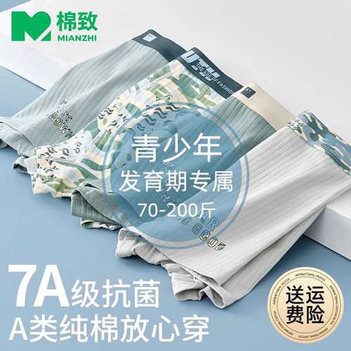 青少年纯棉内裤男发育期夏季