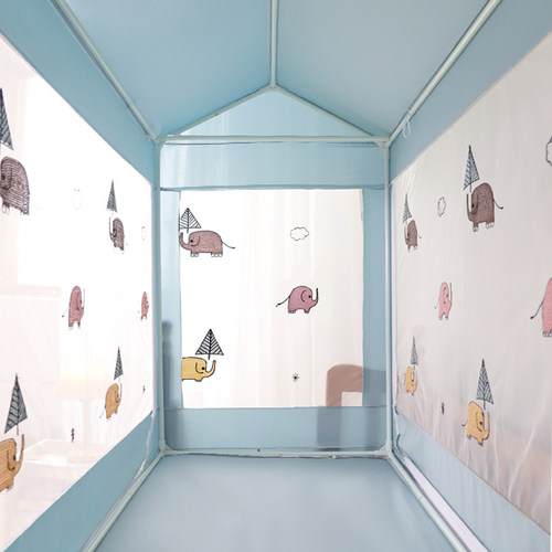 婴儿童床蚊帐防摔防掉床加固蒙古包拼接床全包底遮光房子可定制