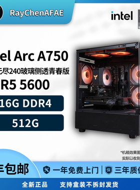 IntelArc A750+R5 5600高颜值海景房高性能DIY游戏生产力电脑主机