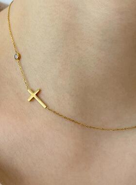 MaisonCleo超细十字架锁骨链
