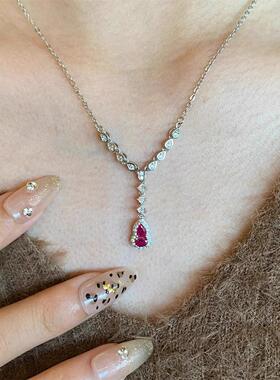 MaisonCleo红宝石葫芦满钻项链