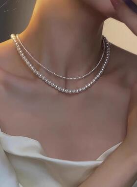 轻奢施家珍珠纯银毛衣链