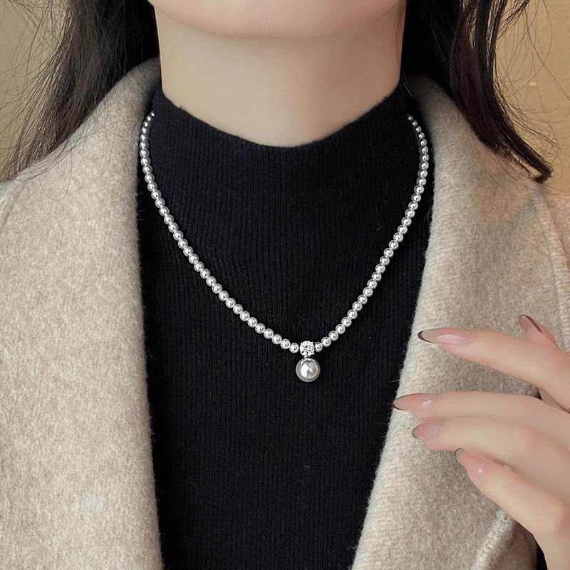 MaisonCleo「主角出场」轻奢曼塔玫瑰色珍珠项链女款颈链毛衣链