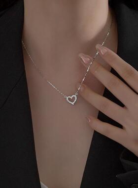 S925纯银爱心百搭锁骨链女款