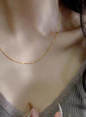 MaisonCleo细金色锁骨链无吊坠