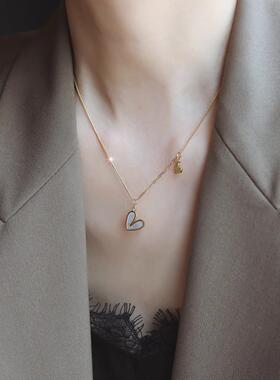 MaisonCleo贝壳爱心锁骨链通勤
