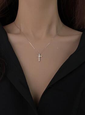 MaisonCleoS925银十字架锁骨链