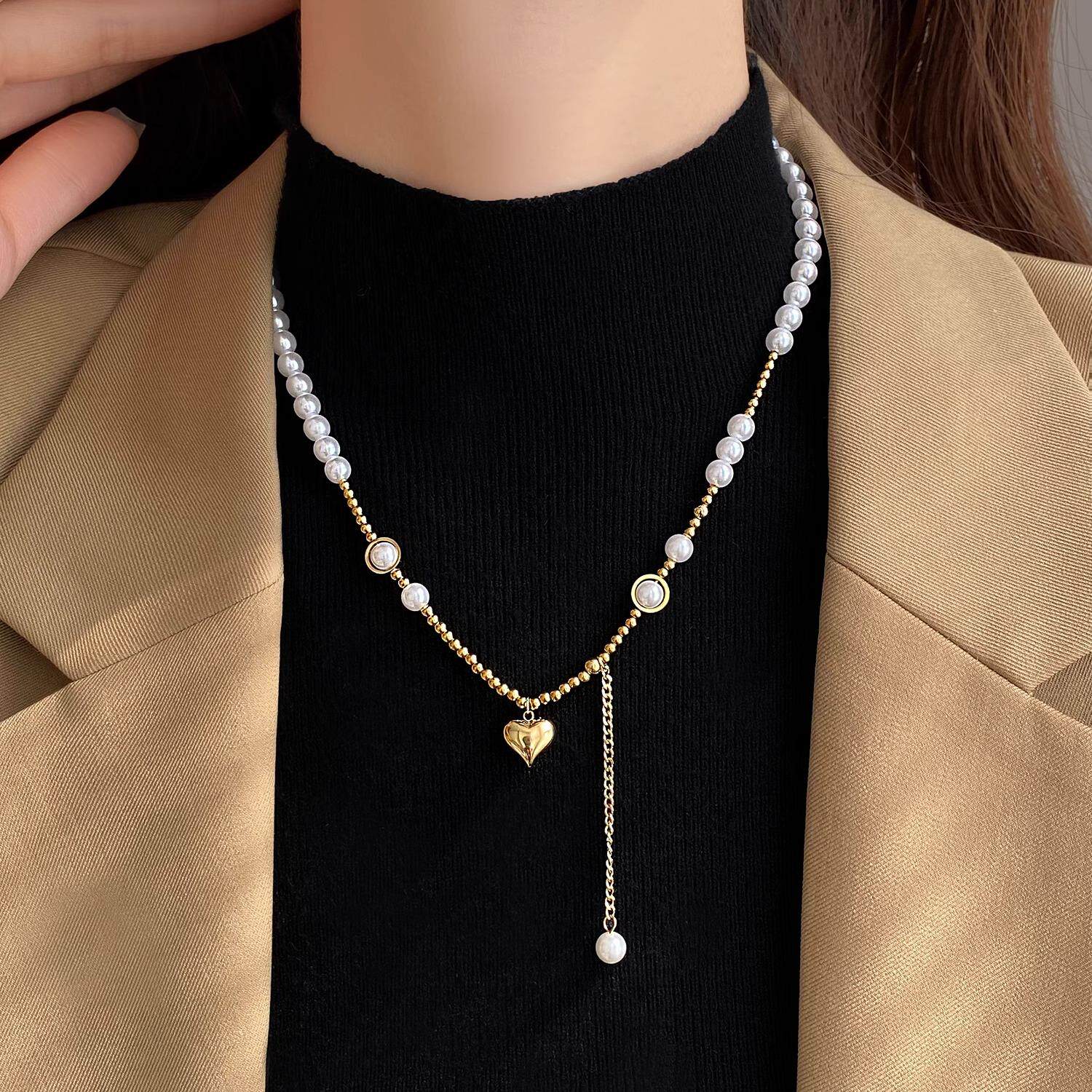 MaisonCleo「极简主义」轻奢秋冬珍珠毛衣链女百搭气质设计感颈链