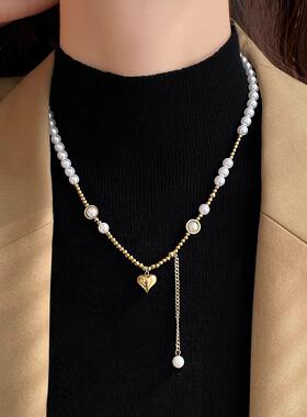 MaisonCleo极简轻奢珍珠毛衣链