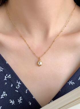 MaisonCleo复古不规则锆石项链