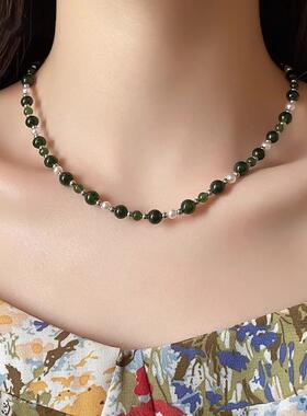 MaisonCleo祖母绿珍珠锁骨链