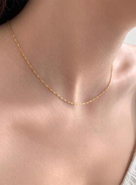S925银简约麻花素链锁骨链