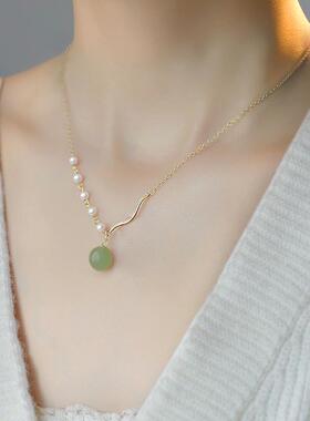 MaisonCleo和田玉珍珠锁骨链
