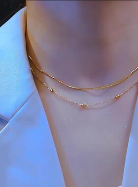 MaisonCleo双层豆豆锁骨链女款