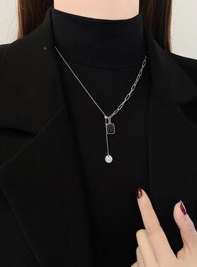 MaisonCleo方牌纯银毛衣链