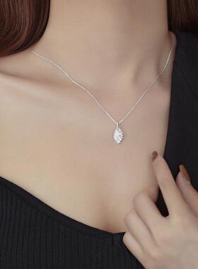 MaisonCleoS925微钻树叶锁骨链