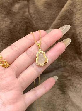 MaisonCleo金色葫芦锁骨链新款