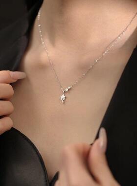 999纯银闪亮星星吊坠项链