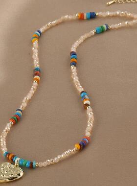 MaisonCleo复古串珠锁骨链新款