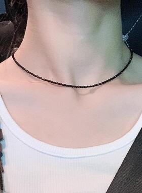 MaisonCleo极细黑尖晶石项链