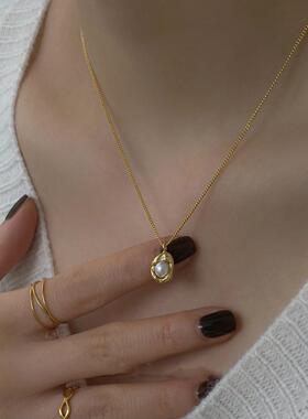 MaisonCleo淡水珍珠纯银锁骨链